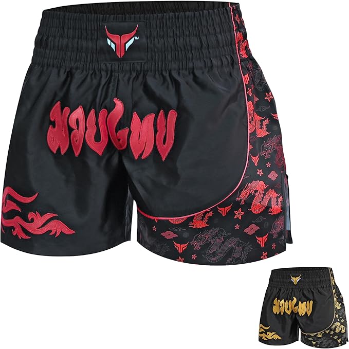 Kids Kickboxing Shorts Junior Muay Thai Shorts Cage Fighting Shorts for MMA Training Grappling and Martial Arts