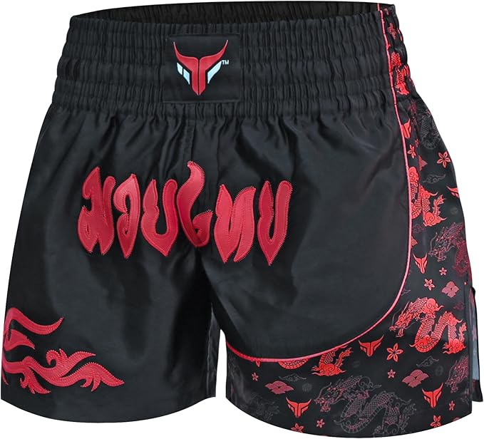 Kids Kickboxing Shorts Junior Muay Thai Shorts Cage Fighting Shorts for MMA Training Grappling and Martial Arts