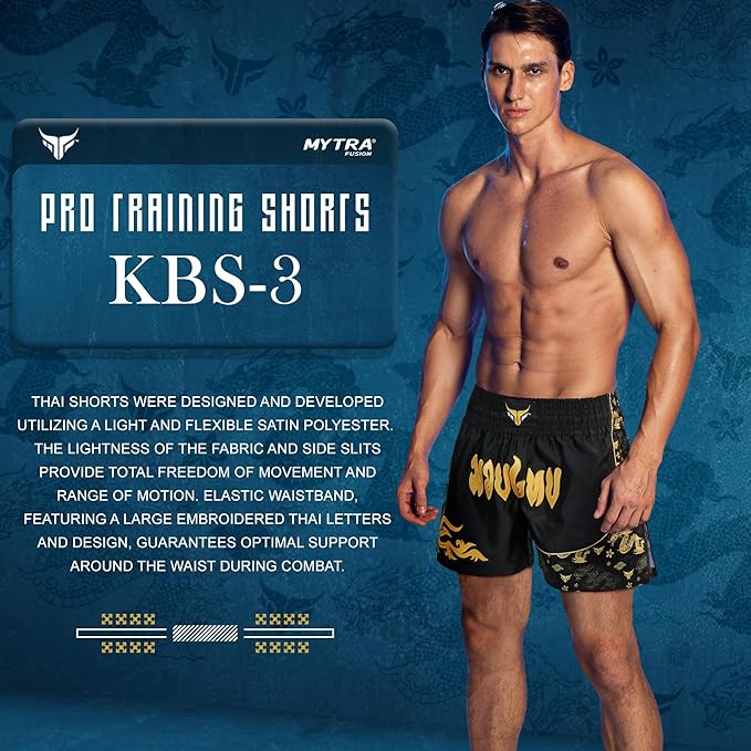 Mytra Fusion Kickboxing Shorts Men Slim fit Short Length Muay Thai Shorts Cage Fighting Shorts for MMA Training Grappling and Martial Arts