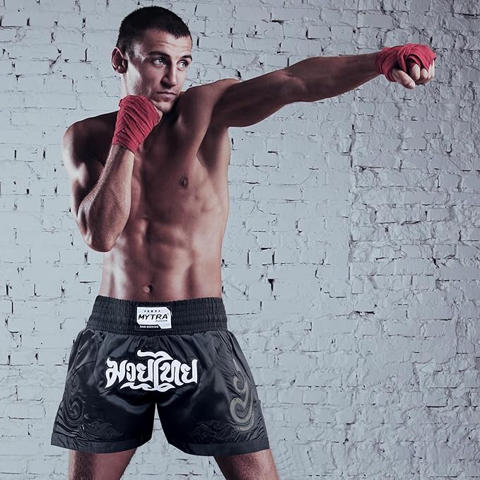Muay Thai Shorts for Men and Women - Slim Fit, Short Length - Kickboxing Shorts, Cage Fighting, for MMA Training, Grappling and Martial Arts