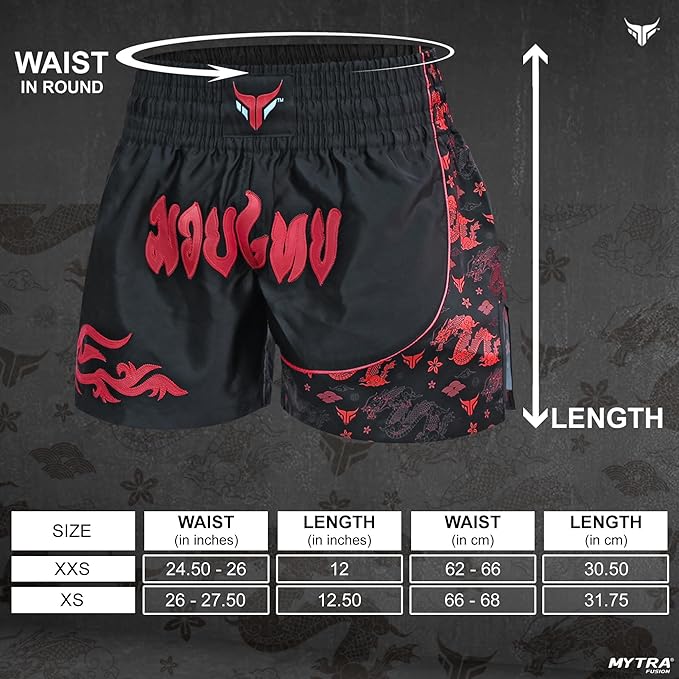 Kids Kickboxing Shorts Junior Muay Thai Shorts Cage Fighting Shorts for MMA Training Grappling and Martial Arts