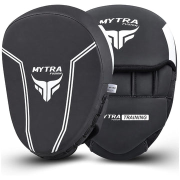 Mytra Fusion Boxing Focus Pads, Punch Mitts for Boxing, MMA, Muay Thai & Kickboxing Training, Shock Absorbing Hand Targets with Breathable Curved Design for Speed, Accuracy & Power Training
