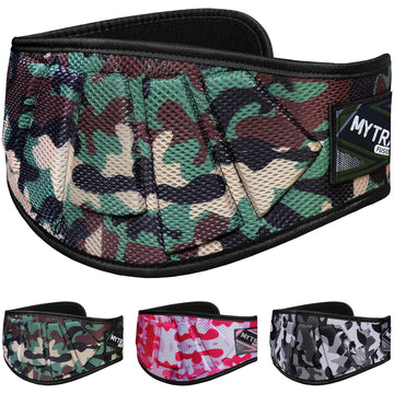 Mytra Fusion Ultra Sleek Camo Fitness Weight Lifting Belt Neoprene Mesh