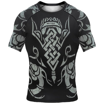 Mytra Fusion Men’s Rash Guard 4-Way Stretch Compression Shirt for Boxing, MMA Muay Thai Grappling & Fitness