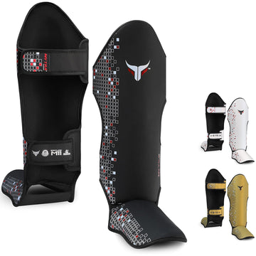 Mytra Fusion M-11 Shin Guards - Premium Instep Protector for Muay Thai, Kickboxing, and MMA | Lightweight, Durable, and Comfortable Shin Pads for Martial Arts Training