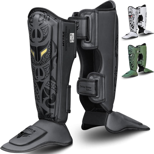 Boxing Shin Guards for Men & Women – EVA Padded Shin & Instep Protectors MMA Muay Thai & Training