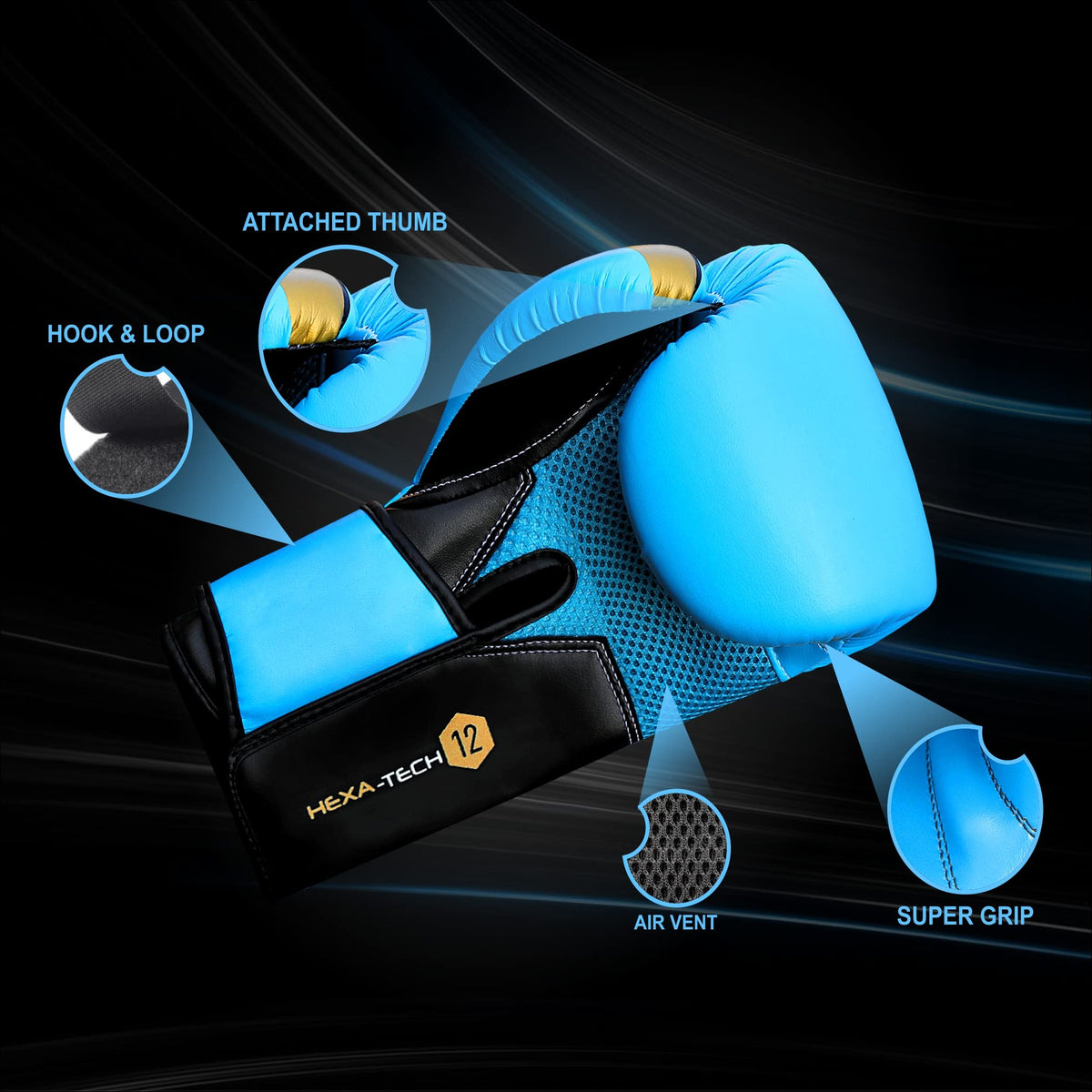 Gants de boxe Hexa Tech - Protection et adhérence avancées