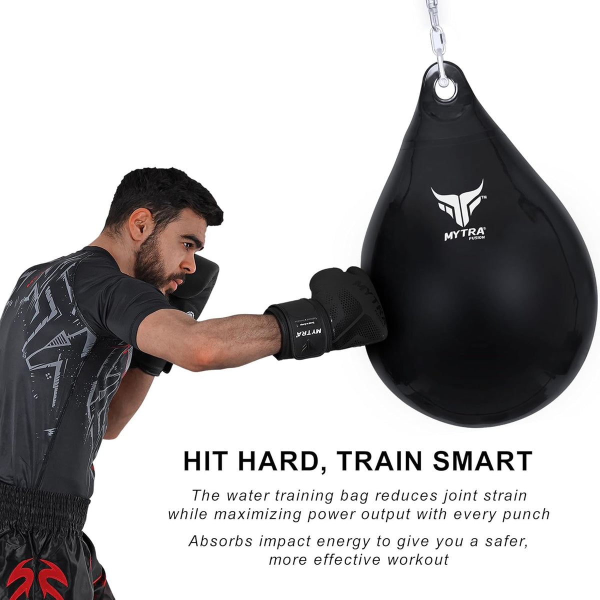 Mytra Fusion Training Bag 18" Tear Drop Punching Bag Water Filled Heavy Bag for Boxing, MMA & Fitness