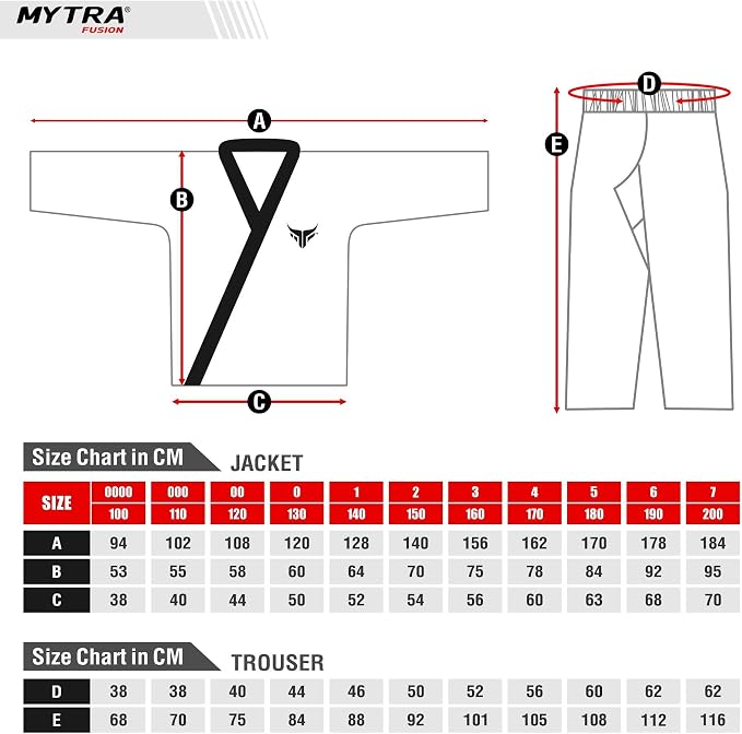 Mytra Fusion Karate Gi Uniform Adult – 200 g Karate Suit for Men & Women, Martial Arts Training Gi