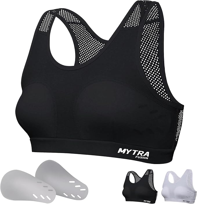 Soutien-gorge de boxe pour femme – Soutien-gorge de sport absorbant les chocs avec maille pour les arts martiaux, la gym et la course à pied
