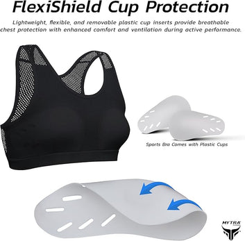 Soutien-gorge de boxe pour femme – Soutien-gorge de sport absorbant les chocs avec maille pour les arts martiaux, la gym et la course à pied