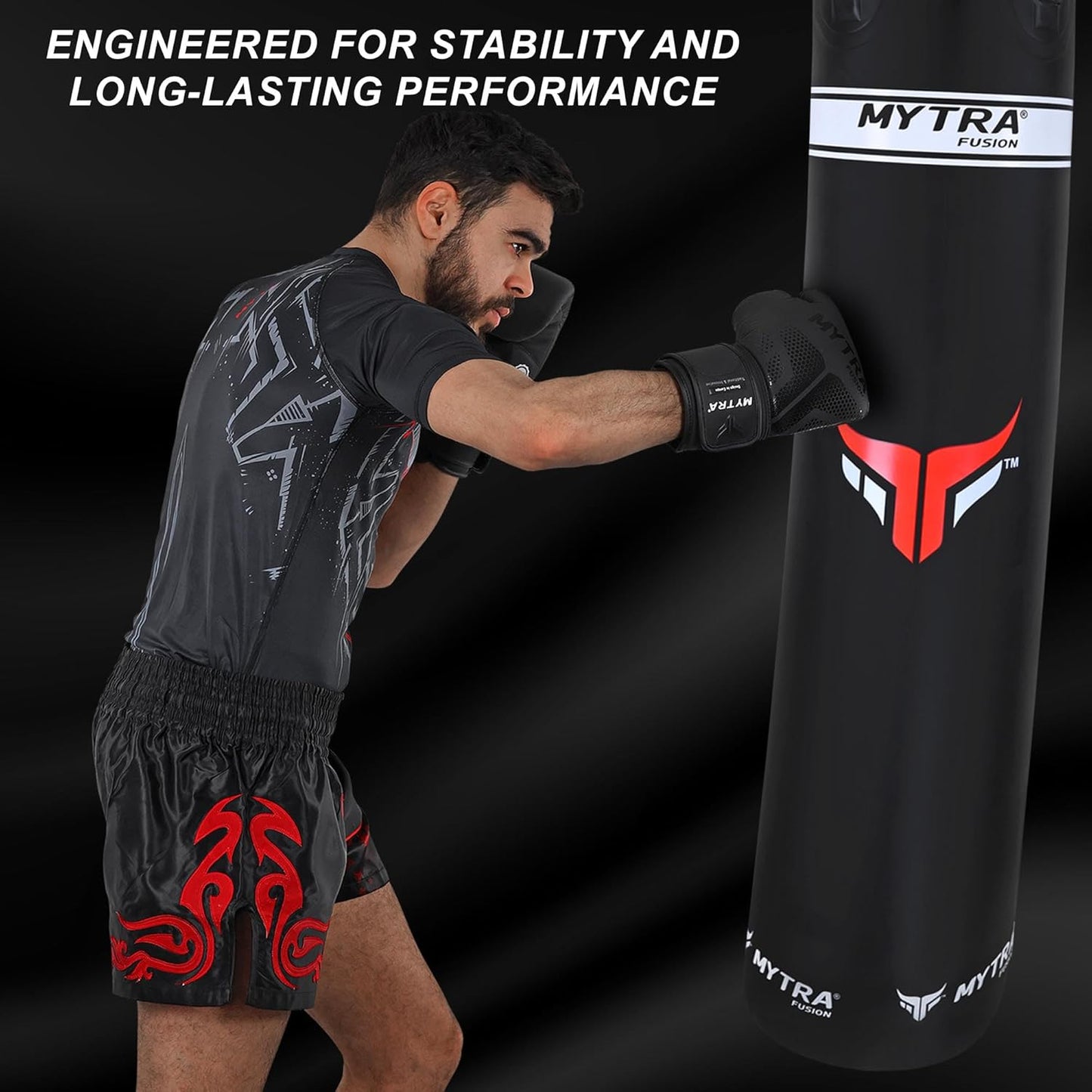 Water Punching Bag for Adults – Black Heavy Duty Hanging Boxing Bag (1.5M / 1.8M) – Durable Water Filled Punch Bag for Training, Stress Relief, Boxing, Kickboxing, MMA & Muay Thai