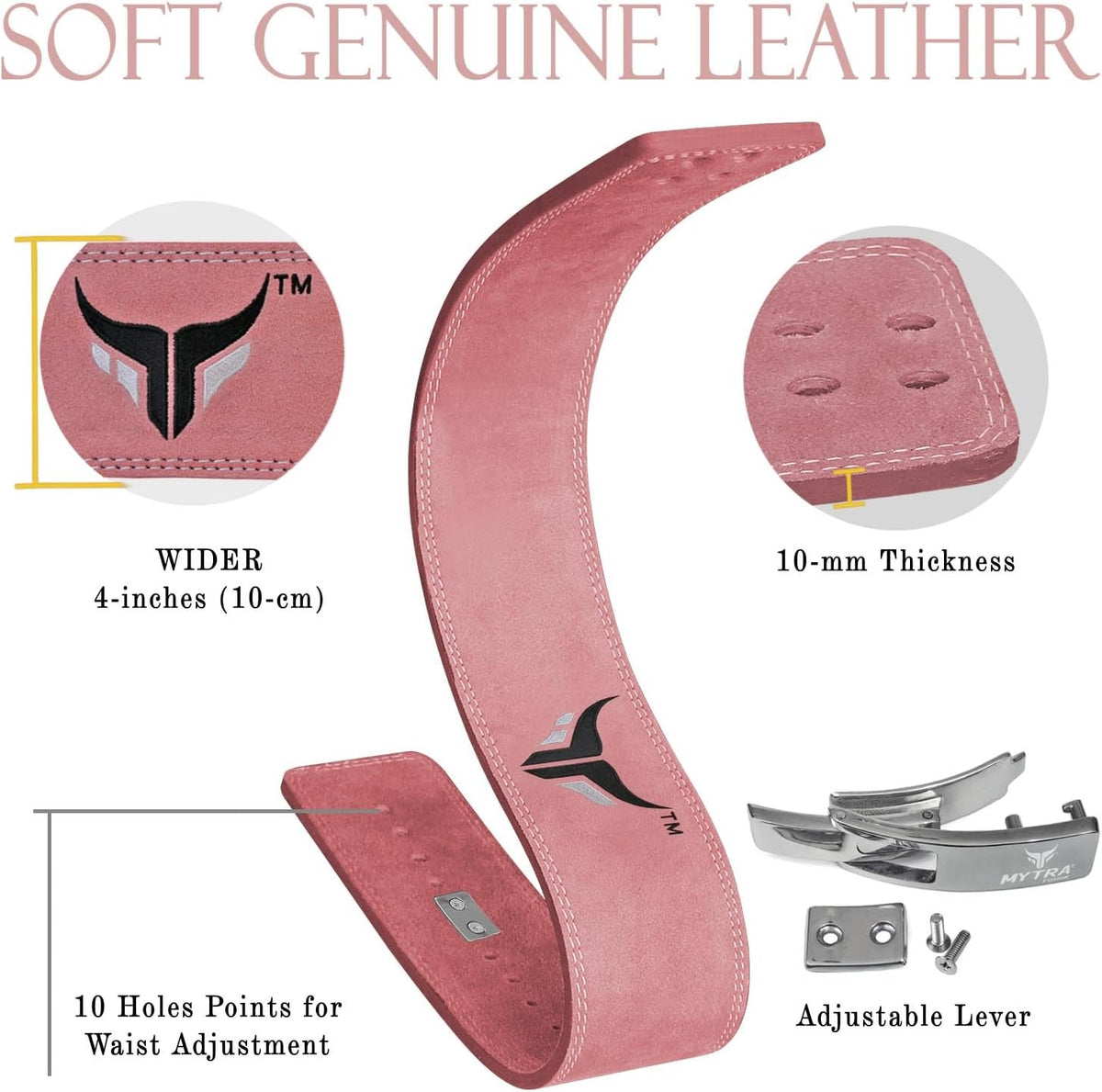 Ceinture d'haltérophilie en cuir véritable, 10 cm de large et 10 mm d'épaisseur, pour l'haltérophilie
