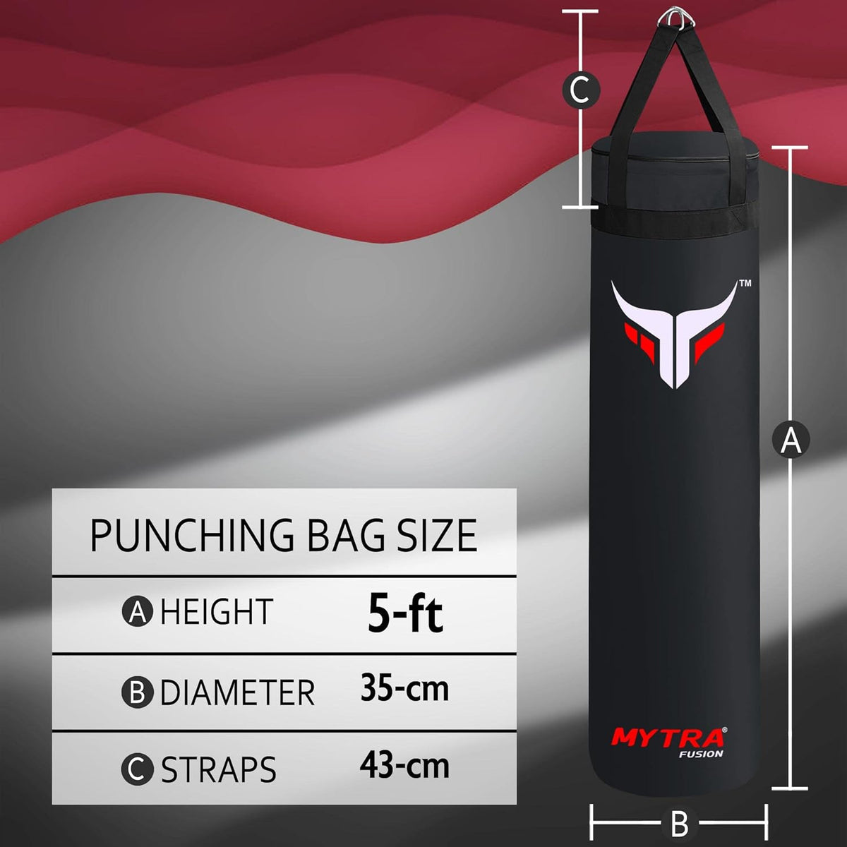 Sac de frappe de boxe - Sac de frappe vide 4 pieds et 5 pieds