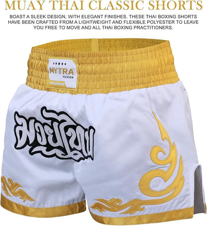 Muay Thai Shorts for Men and Women - Slim Fit, Short Length - Kickboxing Shorts, Cage Fighting, for MMA Training, Grappling and Martial Arts