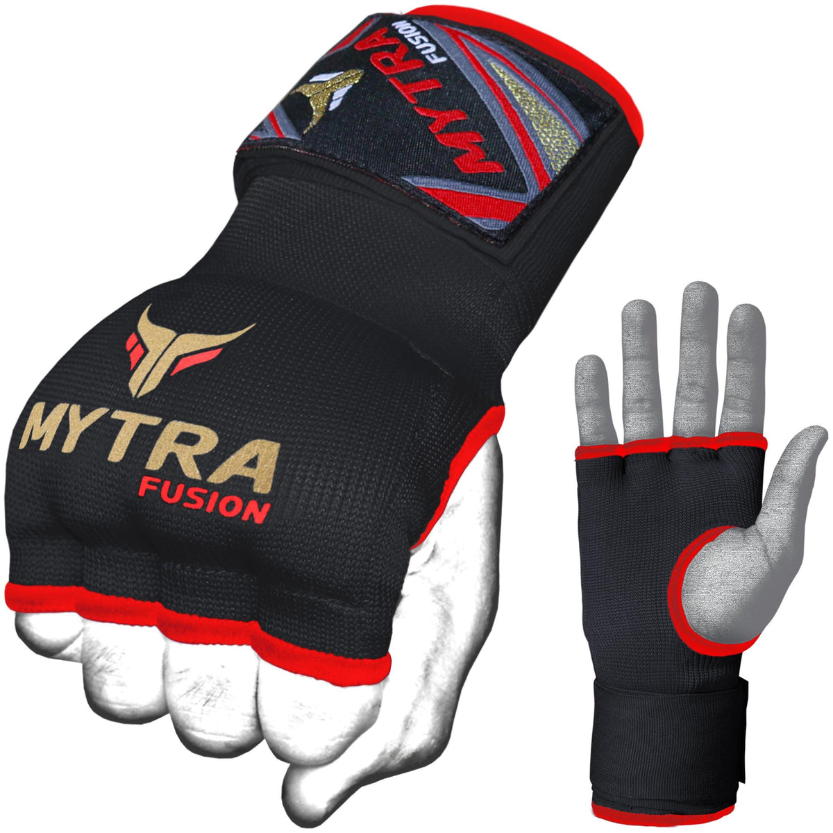Mytra Fusion Boxing Inner Gloves - Gel Padded with Wrist Strap (Adult Size)