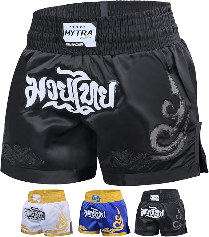 Muay Thai Shorts for Men and Women - Slim Fit, Short Length - Kickboxing Shorts, Cage Fighting, for MMA Training, Grappling and Martial Arts