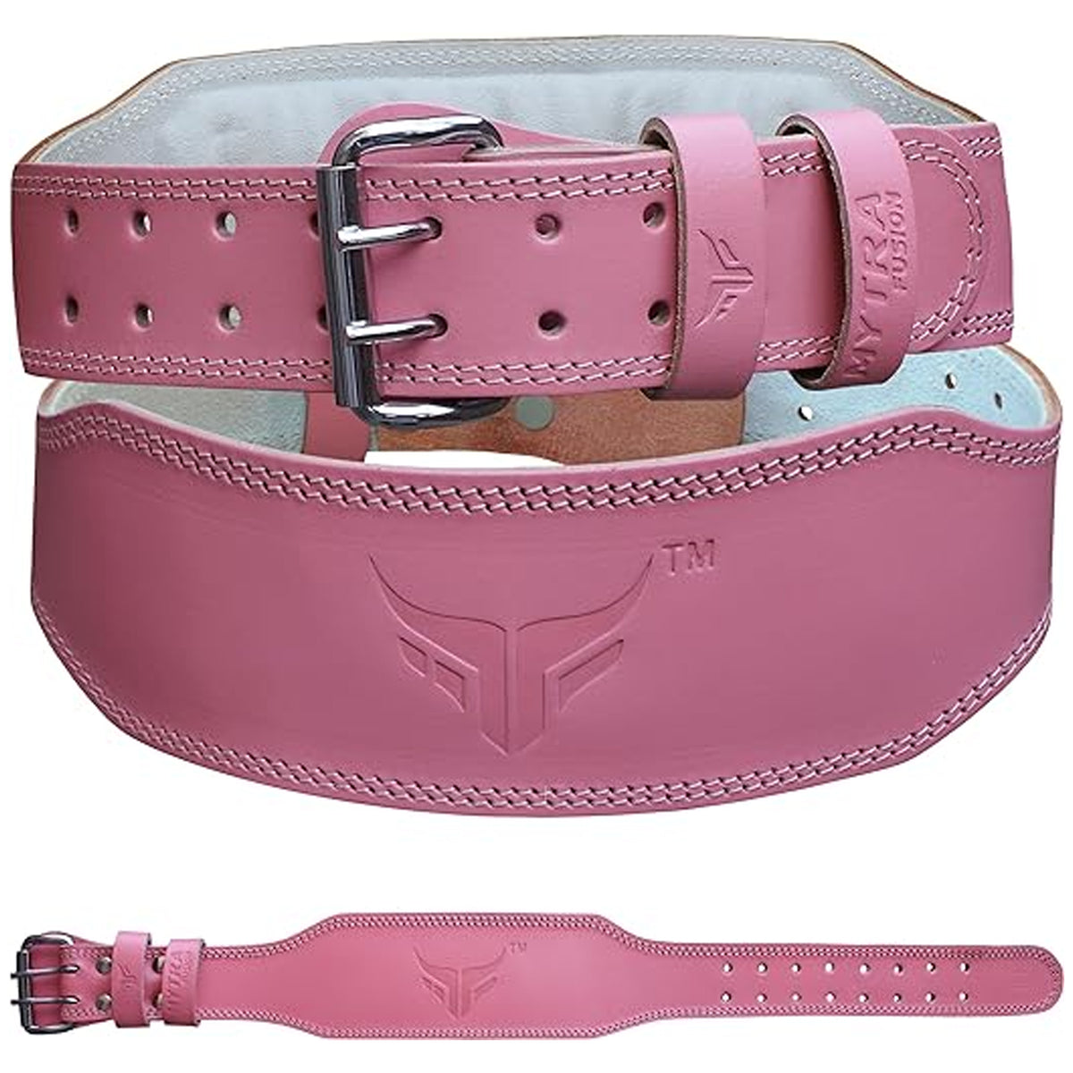 Mytra Fusion Women Weight Lifting Belt 7mm Thick, 4" Wide, Real Leather Gym Lifting Fitness belt
