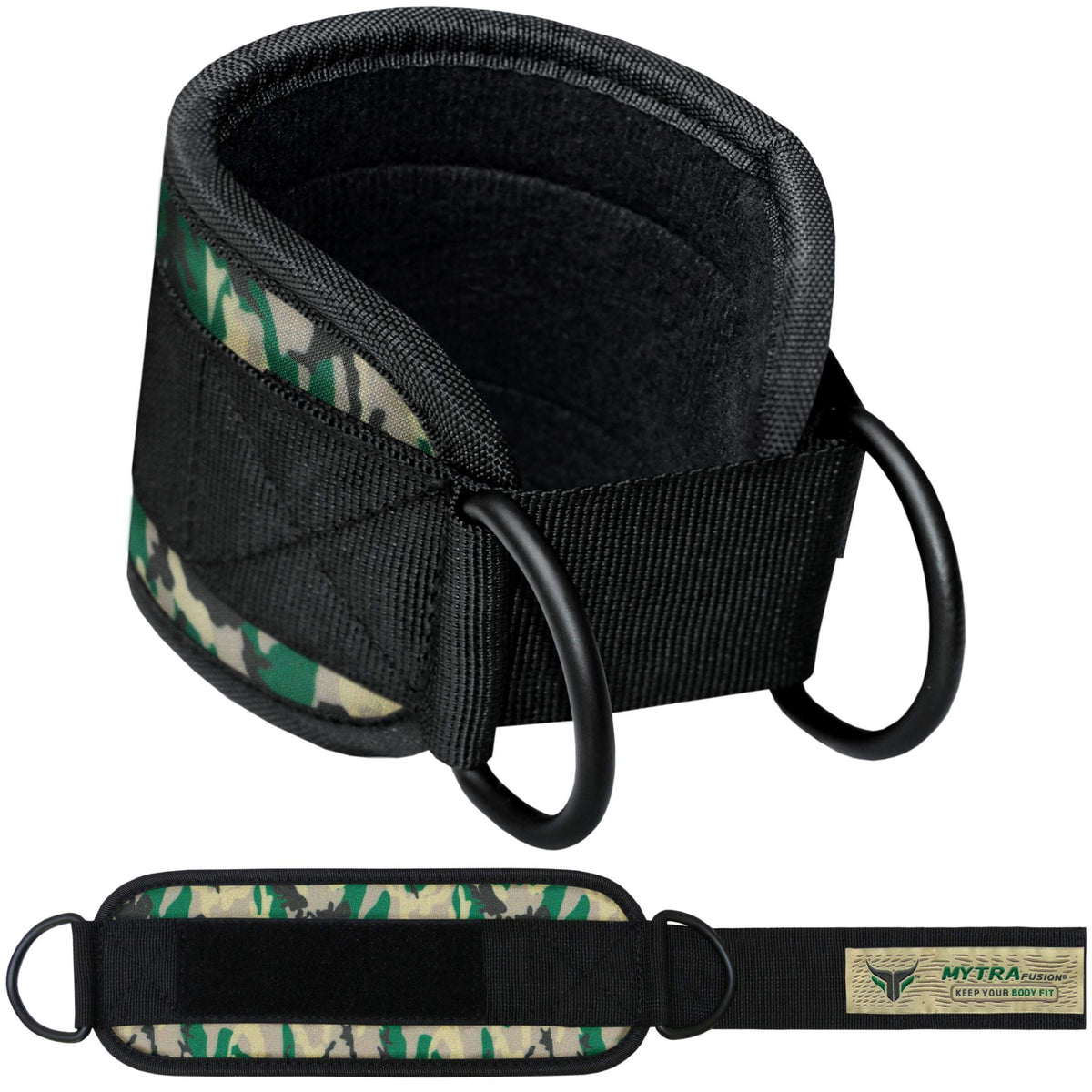 Sangle de cheville Double D – Manchette rembourrée et ajustable pour exercices fessiers, jambes et machines à câbles