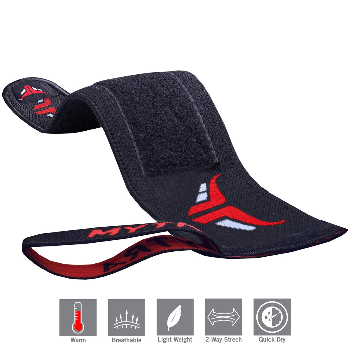 Mytra Fusion Wrist Wraps Heavy-Duty Wrist Support with Thumb Loop for Gym, Weightlifting & Powerlifting (1 Pair)