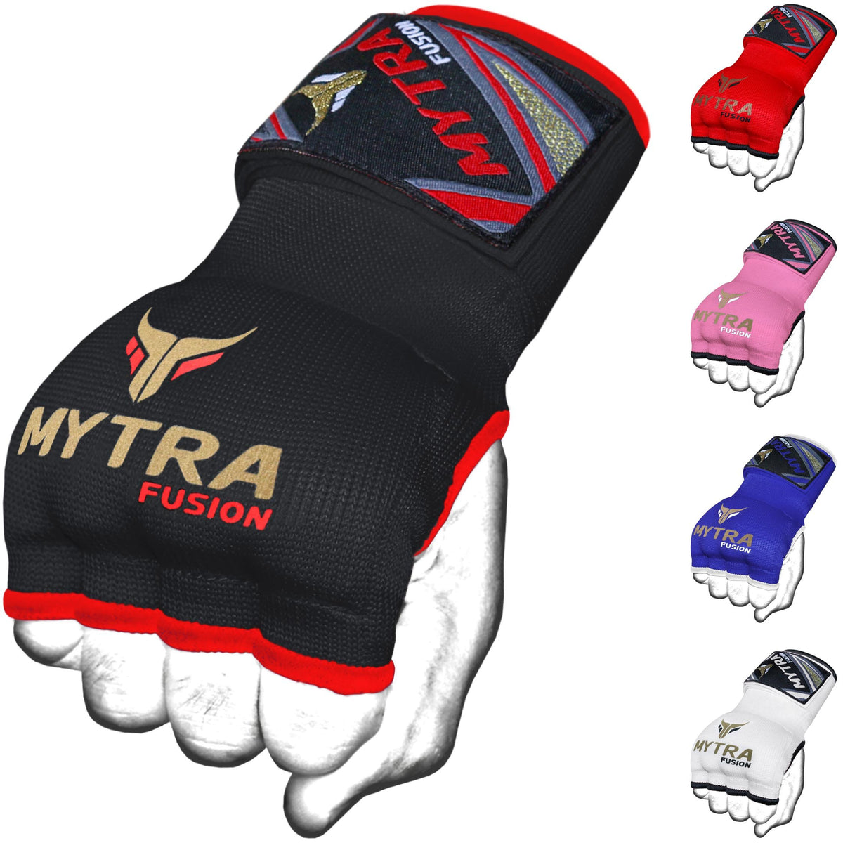 Mytra Fusion Boxing Inner Gloves - Gel Padded with Wrist Strap (Adult Size)