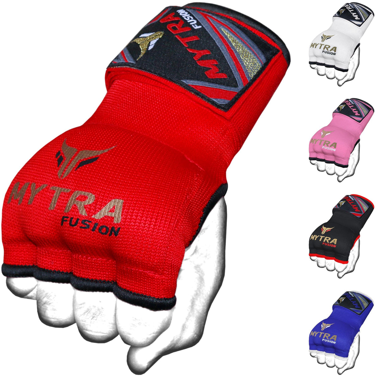 Mytra Fusion Boxing Inner Gloves - Gel Padded with Wrist Strap (Adult Size)