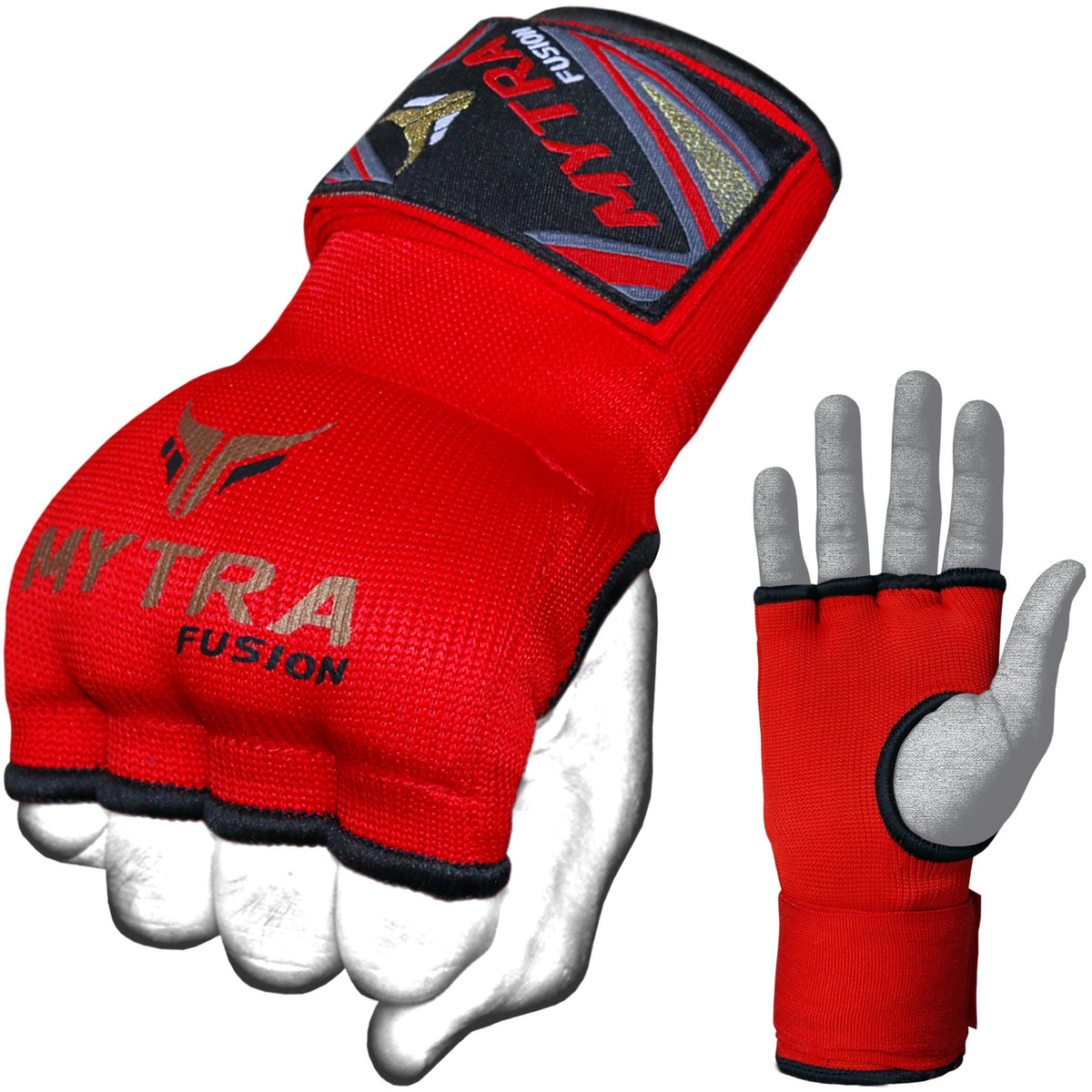 Mytra Fusion Boxing Inner Gloves - Gel Padded with Wrist Strap (Adult Size)