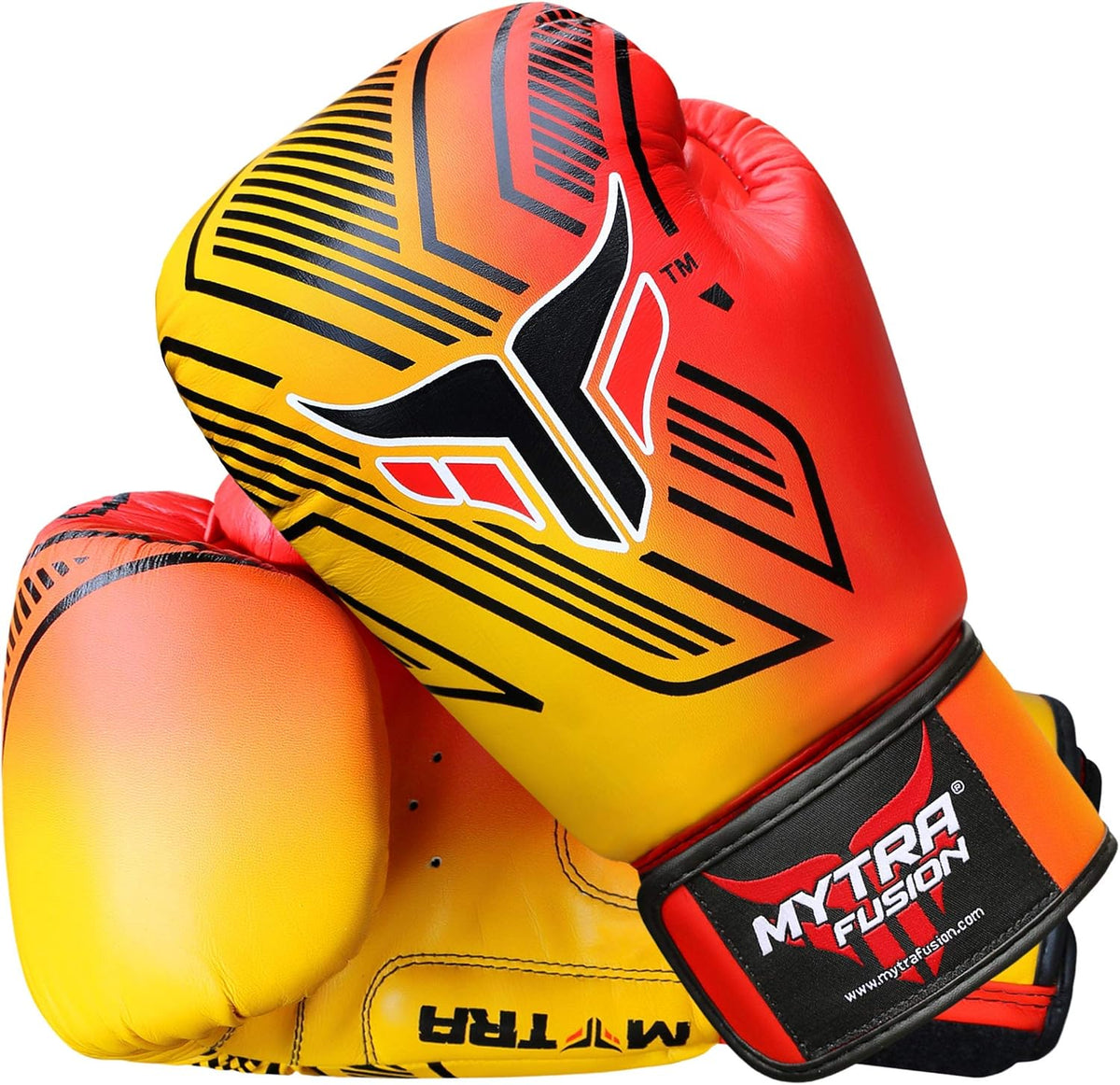 Mytra Fusion Boxing Gloves - Leather Training Gloves Ideal for Punching, Kickboxing, Fitness, Sparring, MMA, Muay Thai, Workout and Fighting