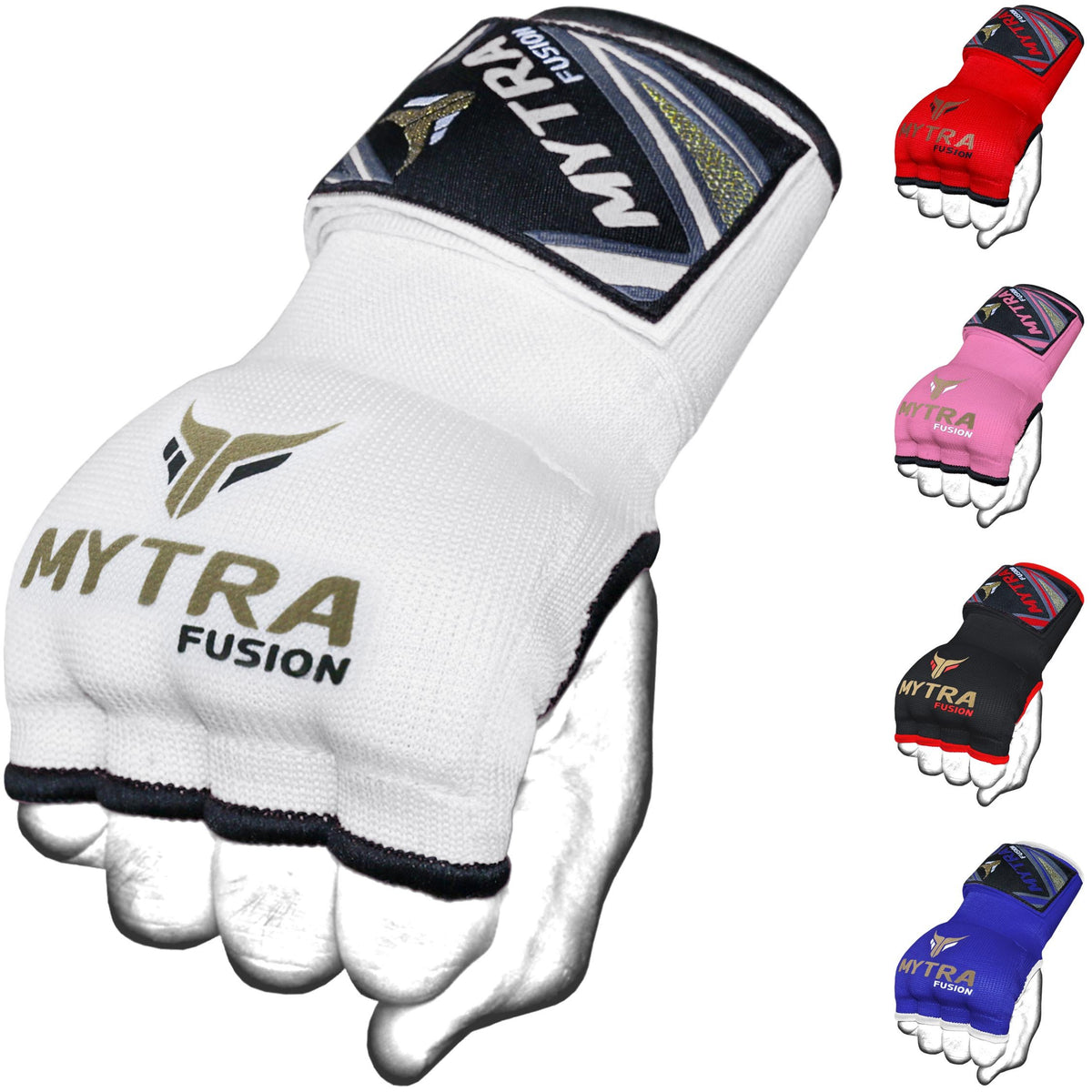 Mytra Fusion Boxing Inner Gloves - Gel Padded with Wrist Strap (Adult Size)