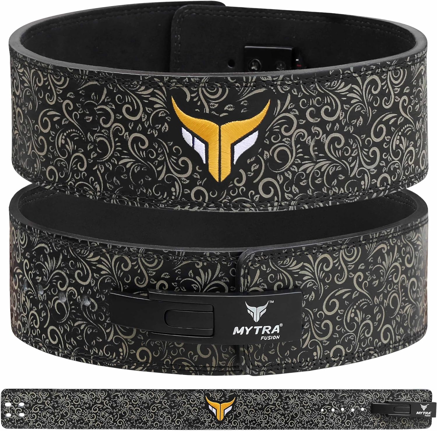Ceinture de musculation Powerlifting L-5, 10 cm de large, ceinture d'entraînement en cuir au design orné pour l'haltérophilie