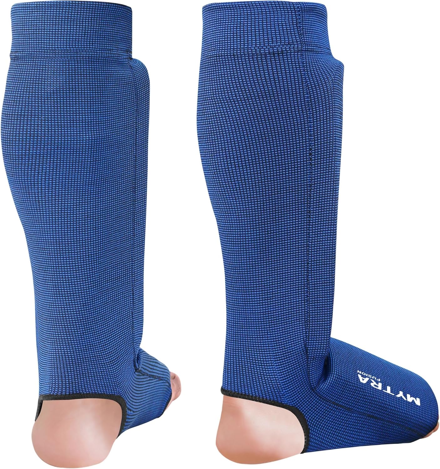 Mytra Fusion Kickboxing Shin Guards Lightweight Shin Instep Guard Stretchable Polyester Fabric Padded Training Shin Guards Muay Thai, MMA, Martial Arts Shin Guards for Men & Women