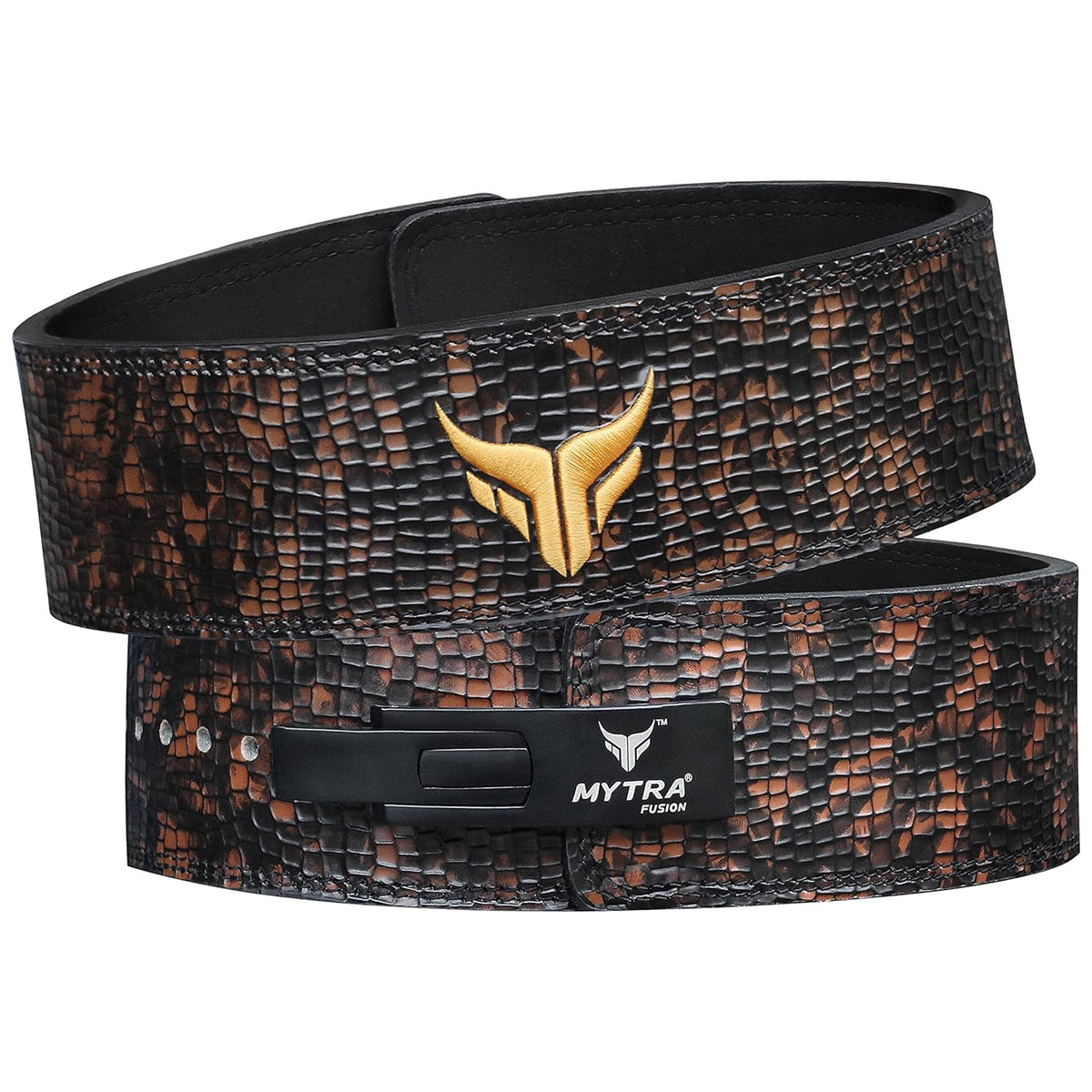 Ceinture d'haltérophilie L-7 en cuir de crocodile, 10 cm de large, logo cousu en 3D