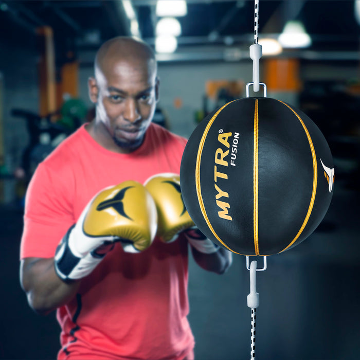 Mytra Fusion Double end Speed Ball - Real Leather speed bag MMA Training Punching Boxing Speed Ball