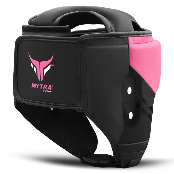 Mytra Fusion Headguard - Kickboxing Headgear with Adjustable Strap MMA, Muay Thai, Sparring, Martial Arts, Karate, Head Guard