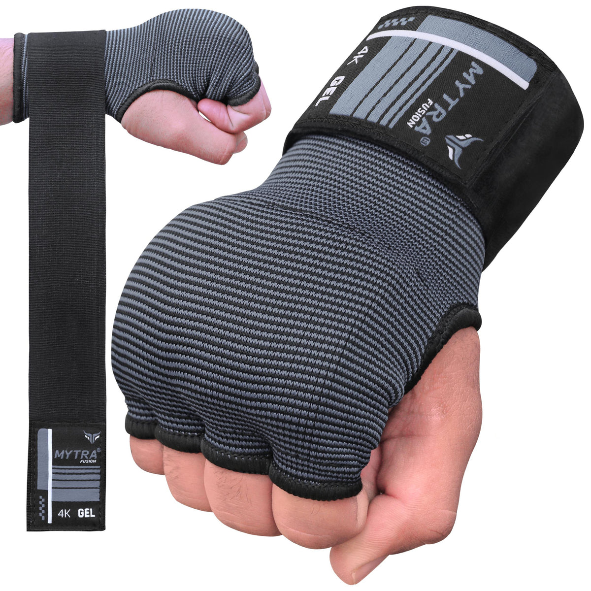 Sous-gants de boxe 4K - Rembourrés de gel avec longue dragonne