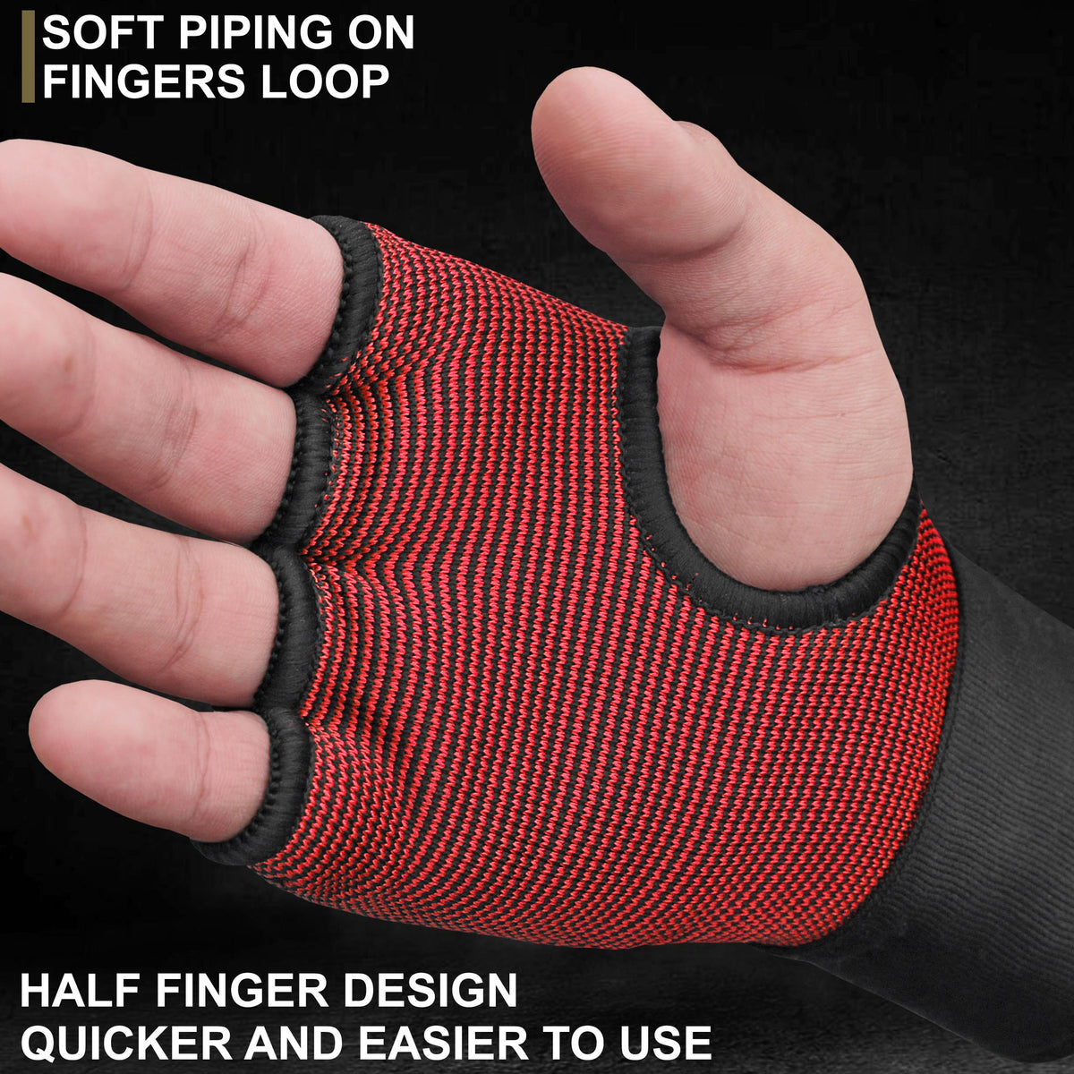 Sous-gants de boxe 4K - Rembourrés de gel avec longue dragonne