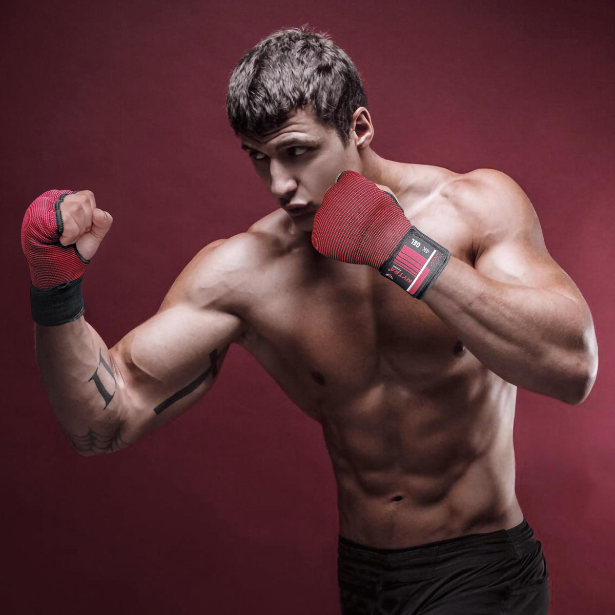 Sous-gants de boxe 4K - Rembourrés de gel avec longue dragonne