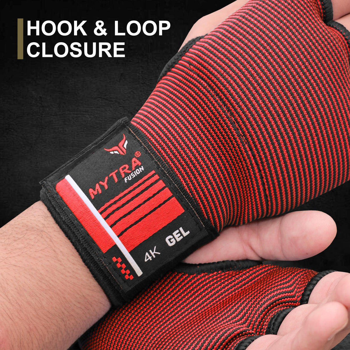 Sous-gants de boxe 4K - Rembourrés de gel avec longue dragonne