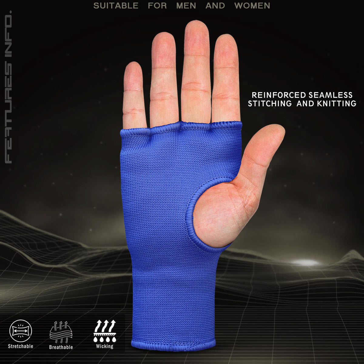 Sous-gants de boxe - Rembourrés en gel sans dragonne