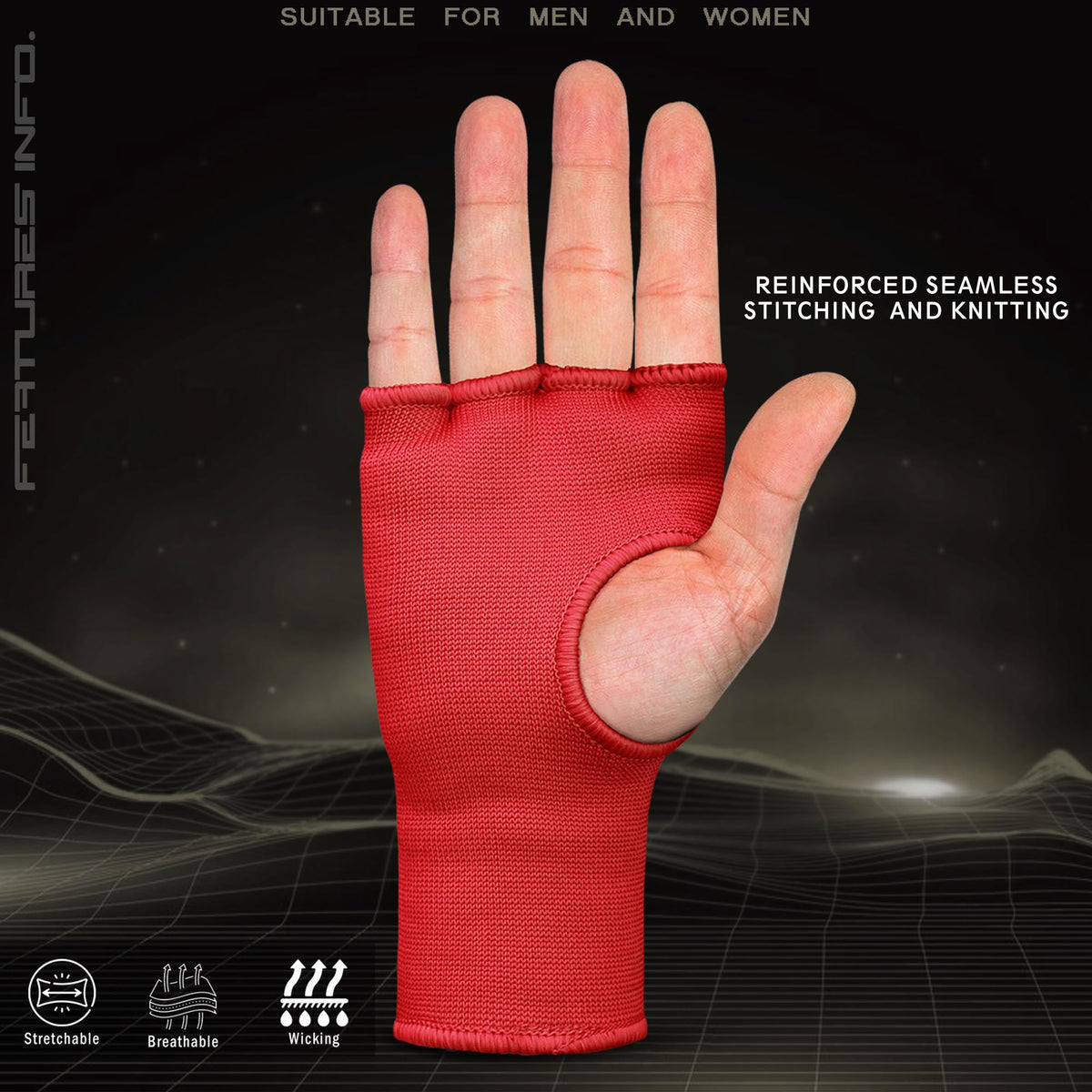 Sous-gants de boxe - Rembourrés en gel sans dragonne