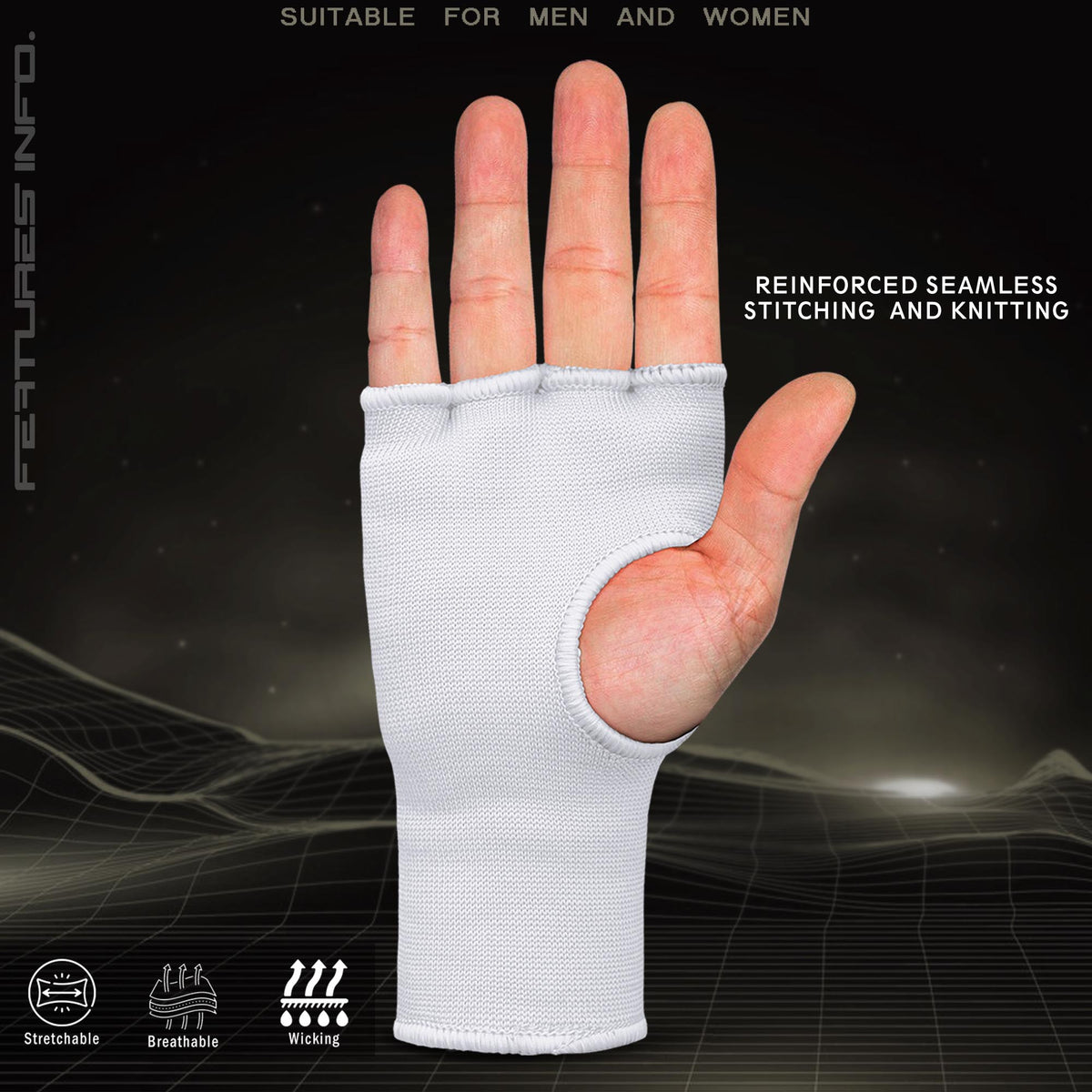 Sous-gants de boxe - Rembourrés en gel sans dragonne