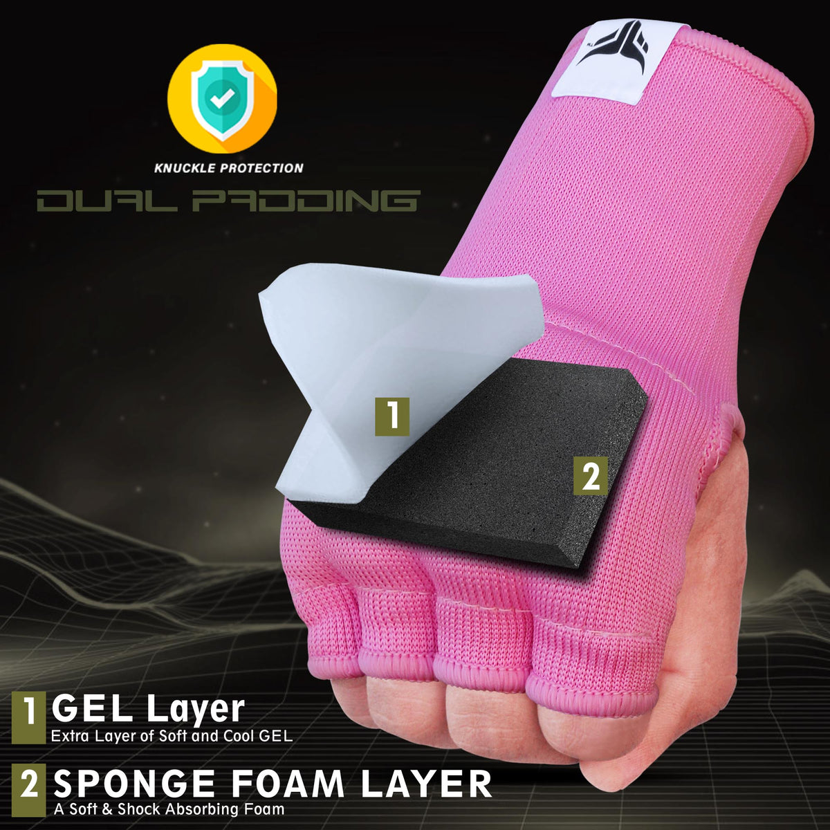Sous-gants de boxe - Rembourrés en gel sans dragonne