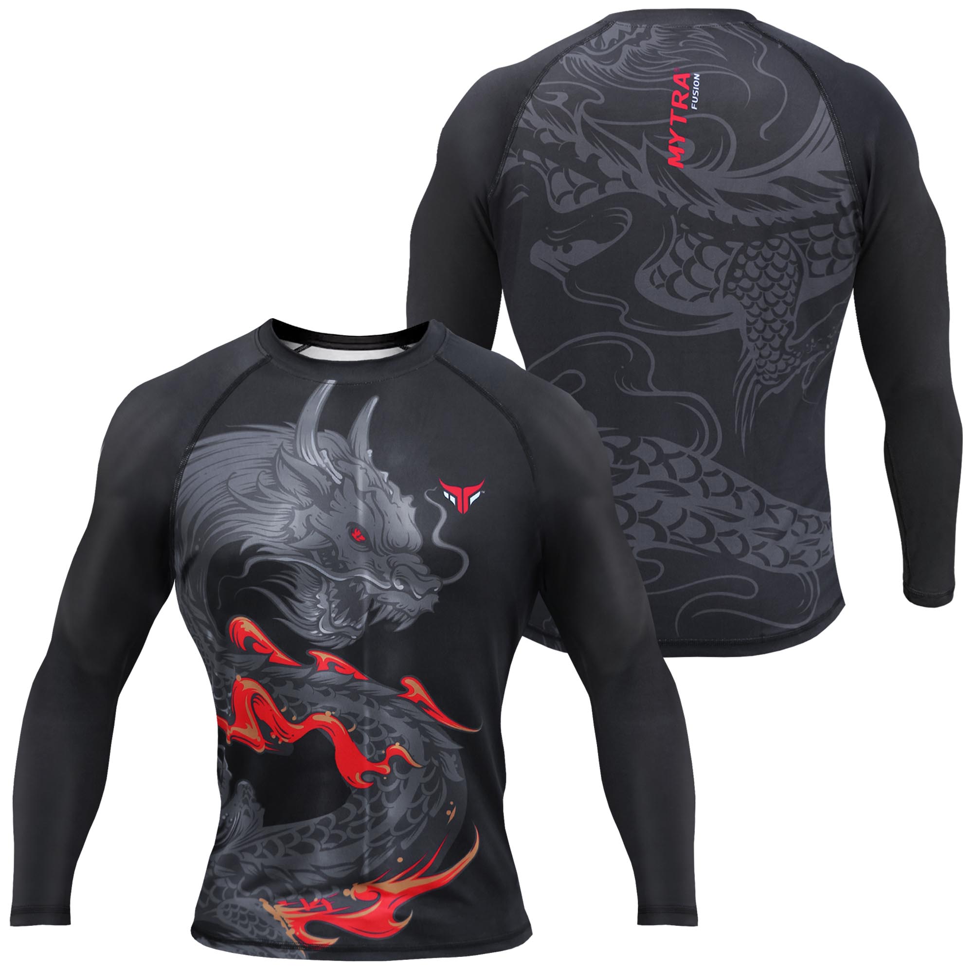 MMA Rash Guard Dragon - Haut d'entraînement de compression pour homme