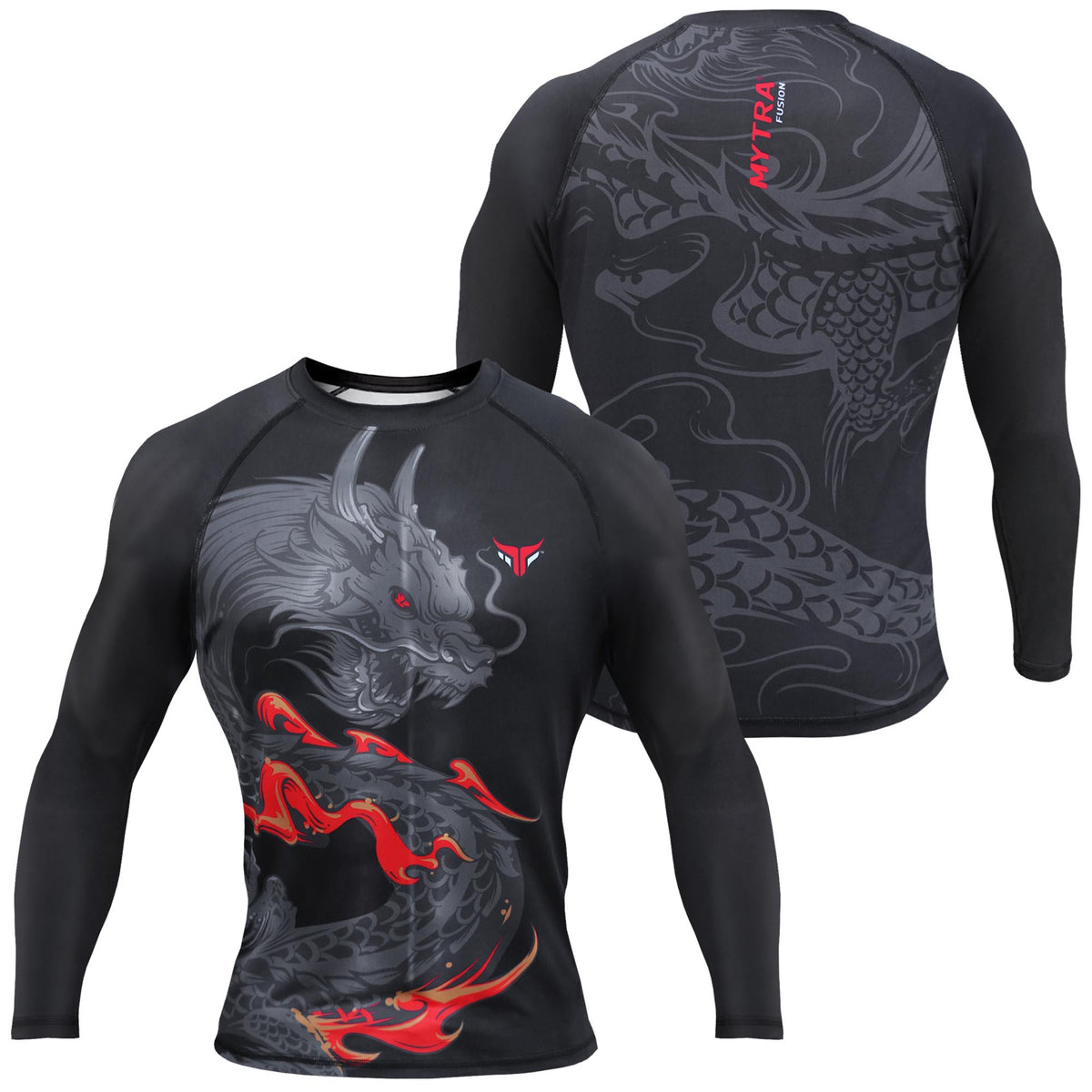 MMA Rash Guard Dragon - Haut d'entraînement de compression pour homme