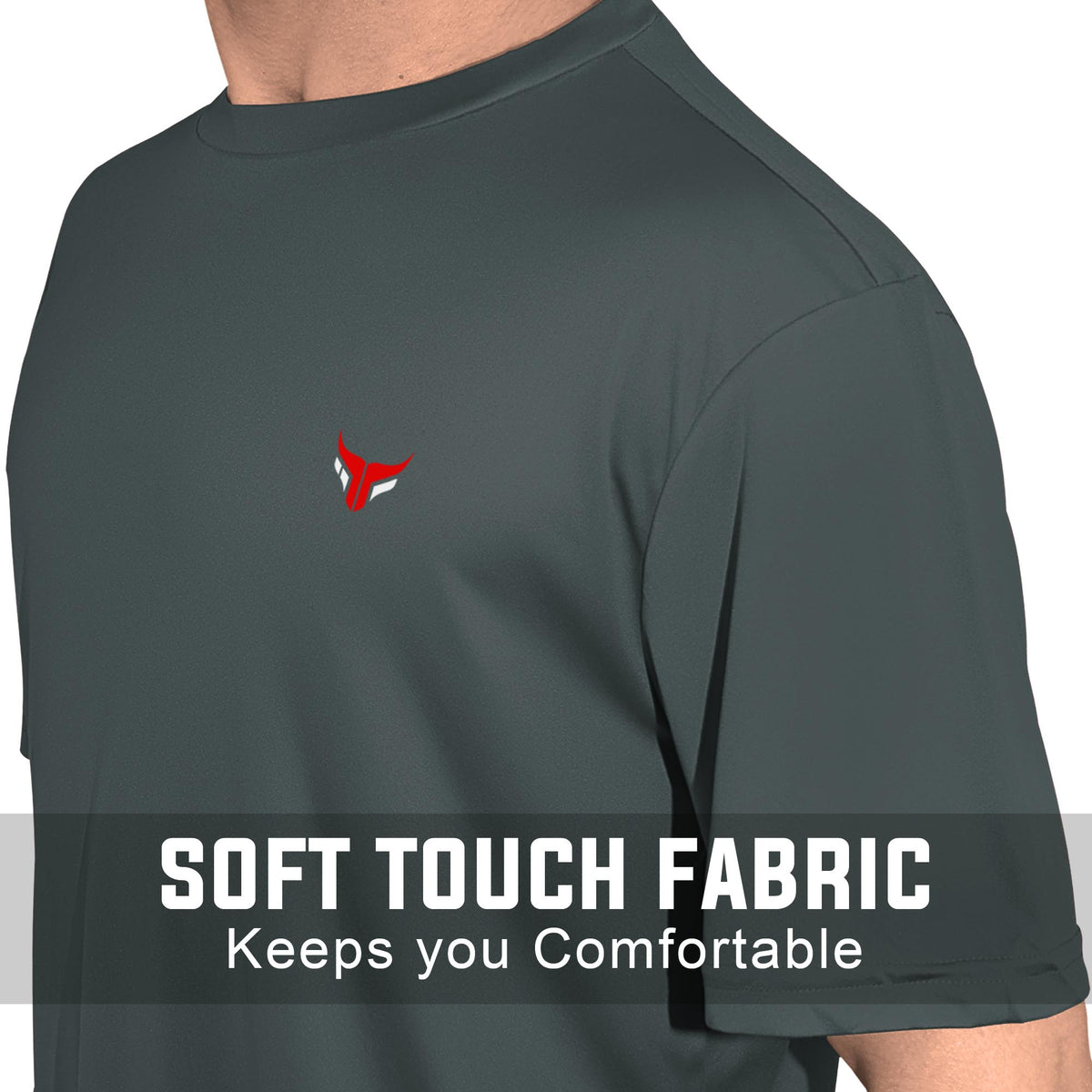  Gym t-shirt mytra fusion grey color close up