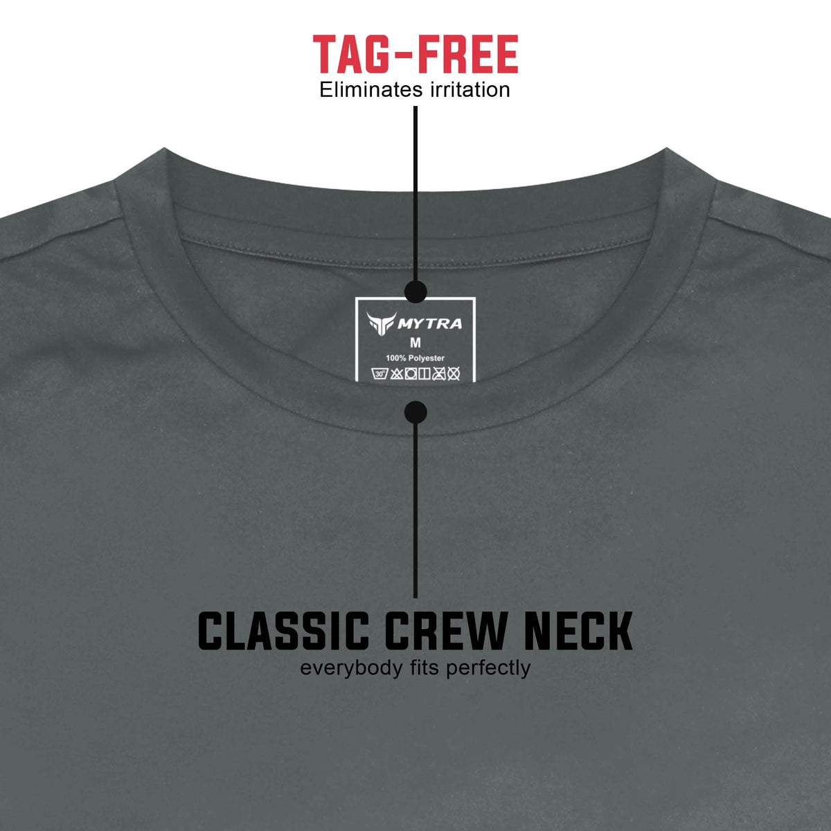  Gym t-shirt mytra fusion grey color tag