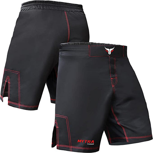 Mytra Fusion MMA Shorts Kickboxing Muay Thai Mix Martial Arts Cage Fighting Grappling Training Gym wear Clothing Shorts Trunks Black