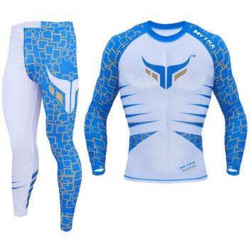 Compression Top Power Base Layer and Trouser White Black