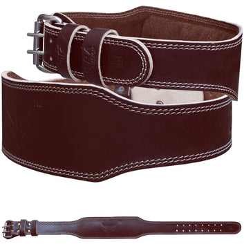 Leather Weightlifting Belt 4 Inch Wide - Fitness Training & Back Support