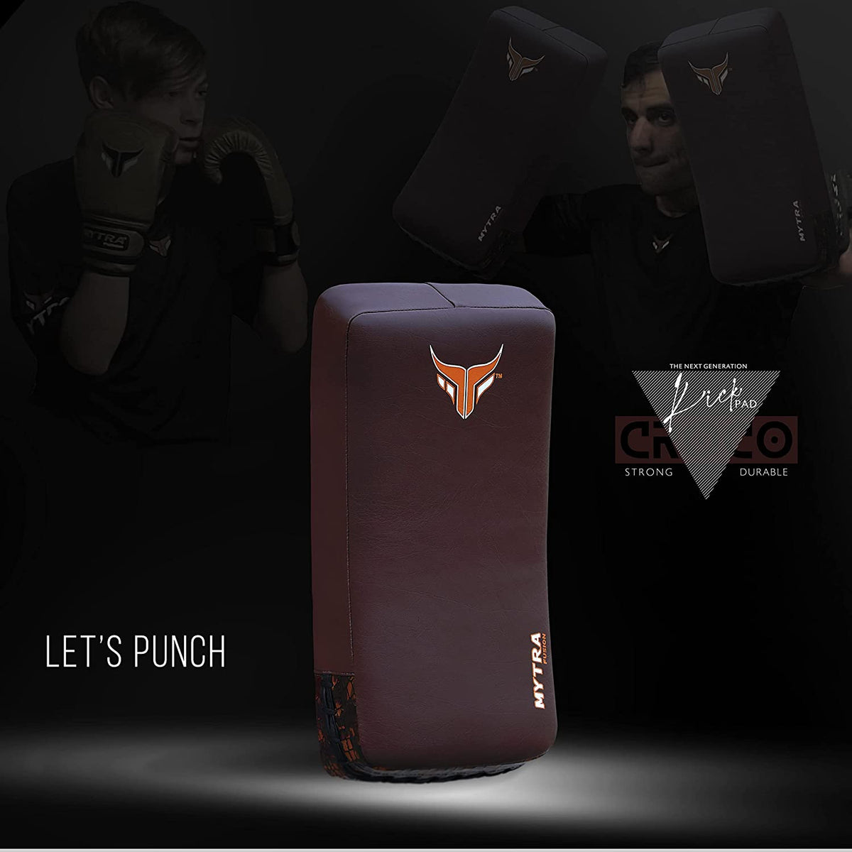 Mytra Fusion Thai Pad Crocodile Skin - Single Kickboxing Training Pad x 1